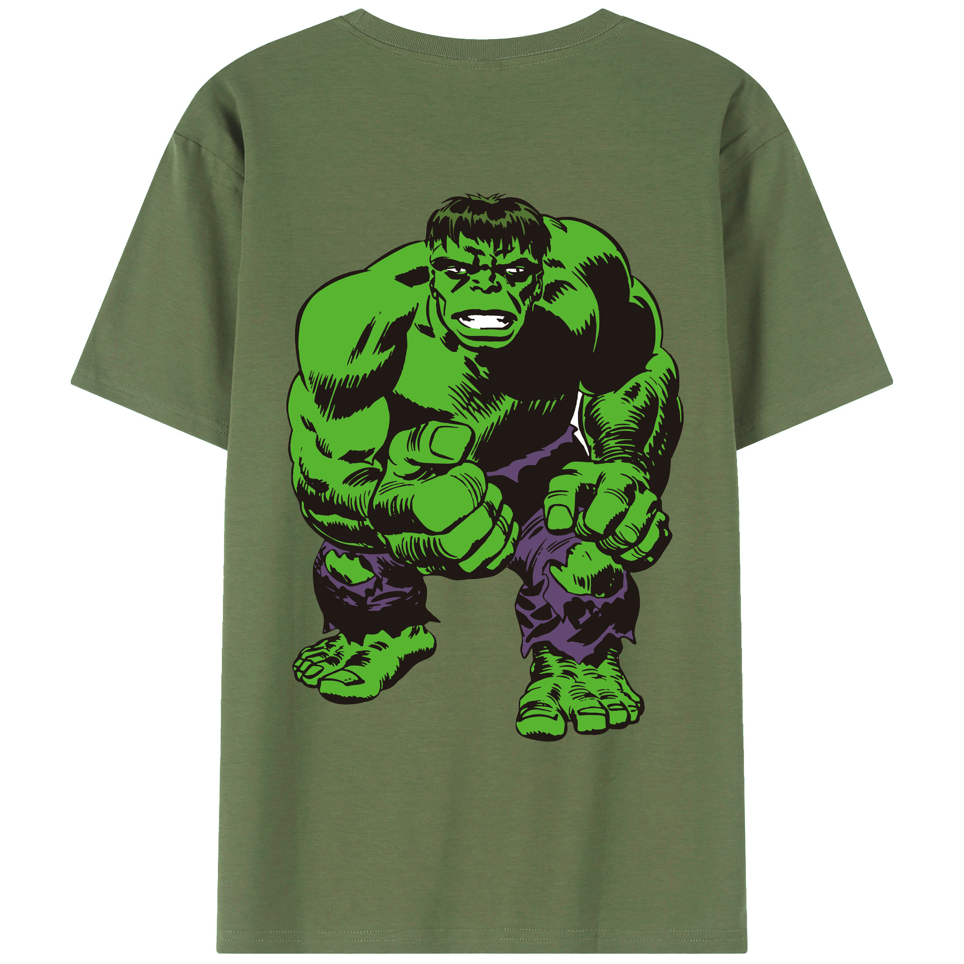 （画像用） アベンジャーズ The Avengers 綿100％ メンズ半袖Tシャツ（バックプリント） 通気性